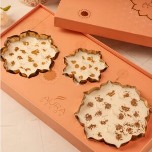 Set of 3 lotus urli - Aura